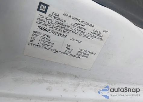 2002 Chevrolet Express from USA, damaged, VIN 1GCGG25W221245866